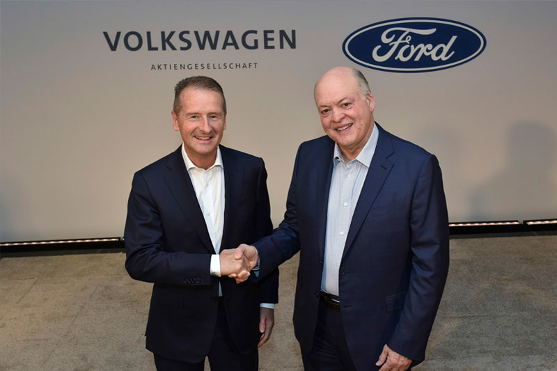 Ford y Volkswagen firman una alianza para desarrollar vehículos autónomos y de carga