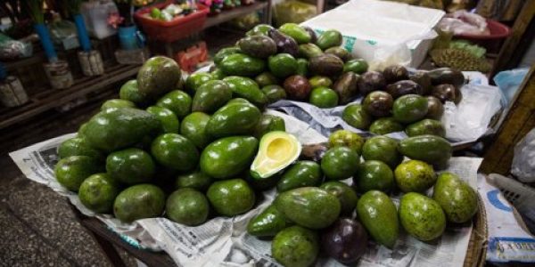 Avocados are displayed for sale at a stall at Orussey Market in Phnom Penh, Cambodia, on Friday, July 27, 2018. Cambodian Prime Minister Hun Sen extended his more-than-three-decade run in power, easily winning a boycotted election on July 29 after he disbanded the main opposition party last year. Photographer: Taylor Weidman/Bloomberg