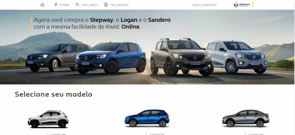Renault passa a vender toda a linha de veículos pela internet