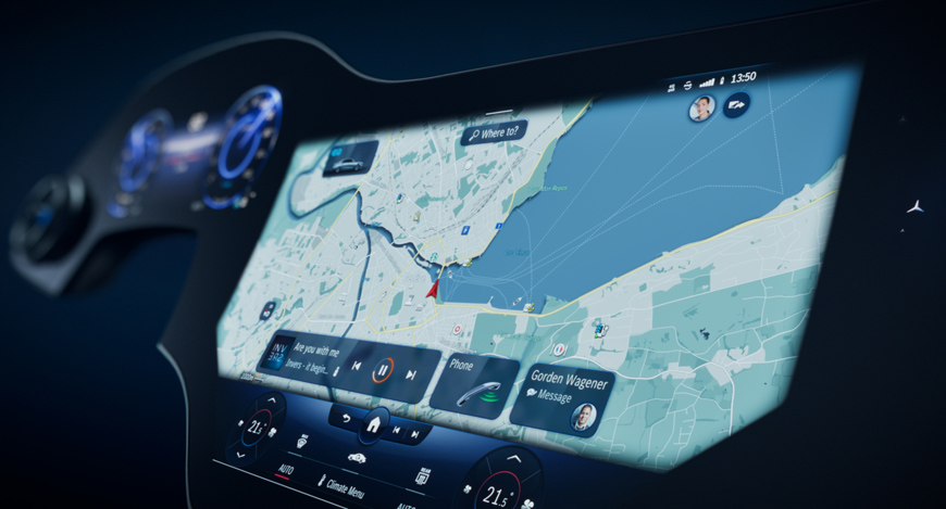 Mercedes-Benz EQS vai estrear supertela que recobre painel