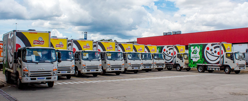 Caminhão elétrico da JAC será testado por clientes na capital paulista Caminhão elétrico da JAC será testado por clientes na capital paulista