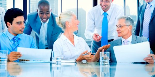 Business people in a discussion